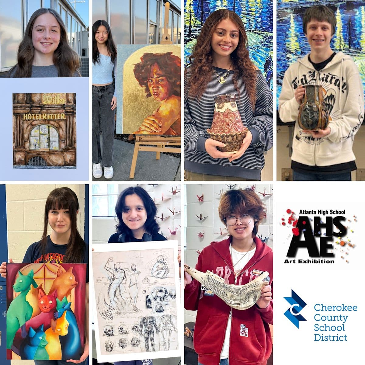 Seven Cherokee County Students Earn Spots in Competitive Atlanta High School Art Exhibition