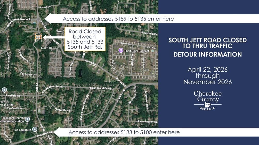 South Jett Road Closing for Seven Months Starting April 22 for Roadway Improvements