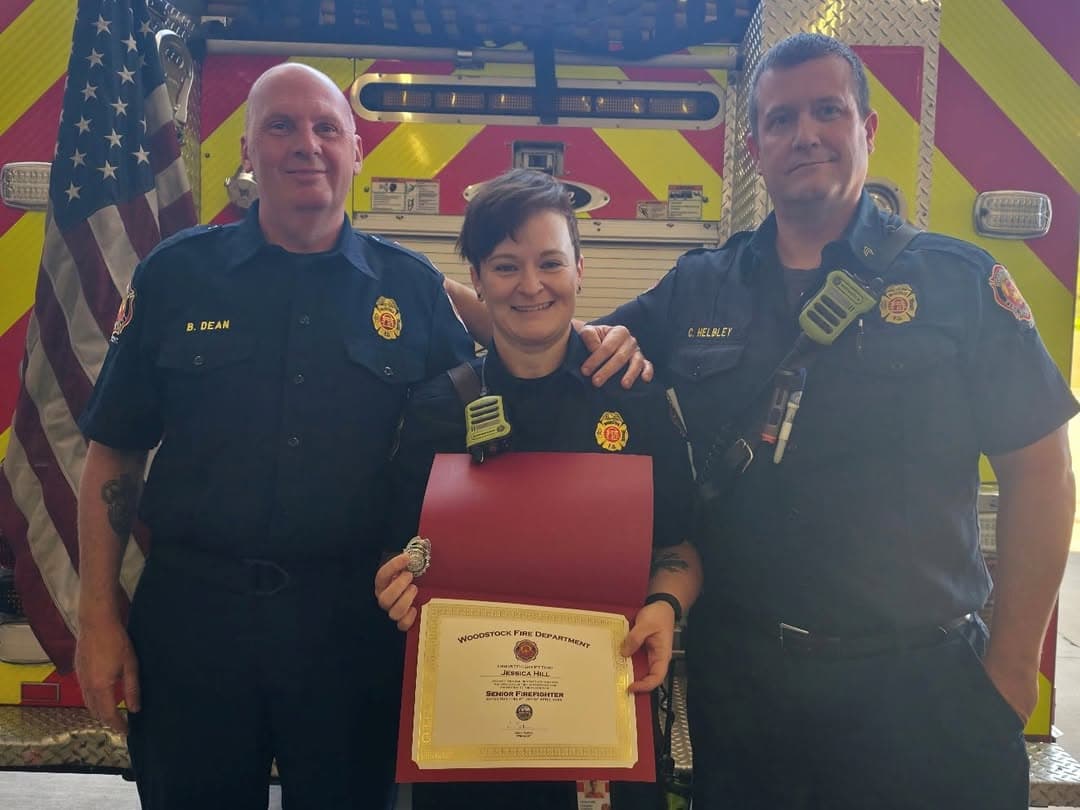 Woodstock Firefighter Jessica Hill Earns Senior Firefighter Promotion