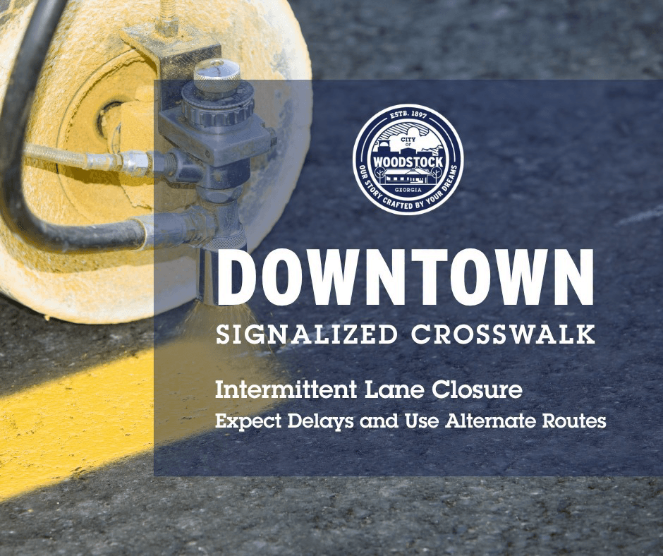 Downtown Woodstock Drivers: Expect Delays Friday as New Signalized Crosswalk Gets Its Finishing Touches