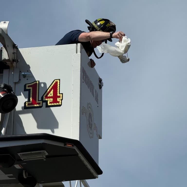 Woodstock Firefighters Raise the Stakes on a Classic Egg Drop Challenge