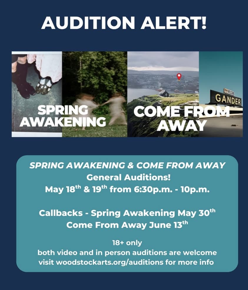 Woodstock Arts Opens Auditions for 'Spring Awakening' and 'Come From Away' to Launch New Season