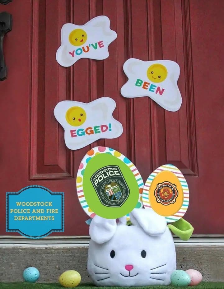 Woodstock Police Bring Easter Surprise to Residents' Yards Saturday