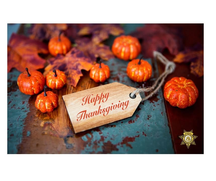 Sheriff's Office Thanks First Responders Working Thanksgiving Holiday