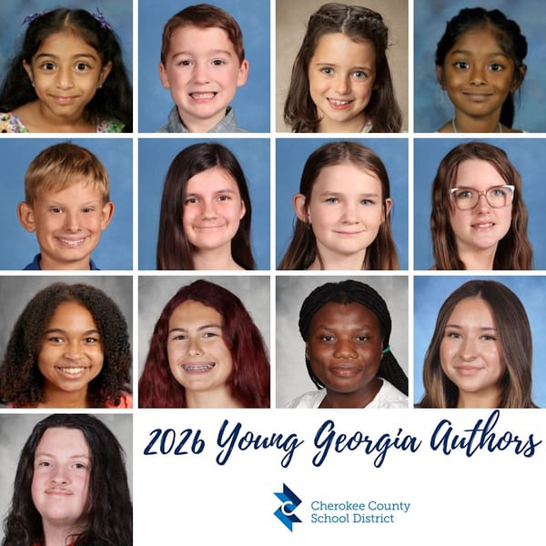Cherokee County Students Earn Spots in Young Georgia Authors Regional Competition